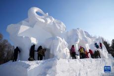 哈爾濱太陽島雪博會建設(shè)忙